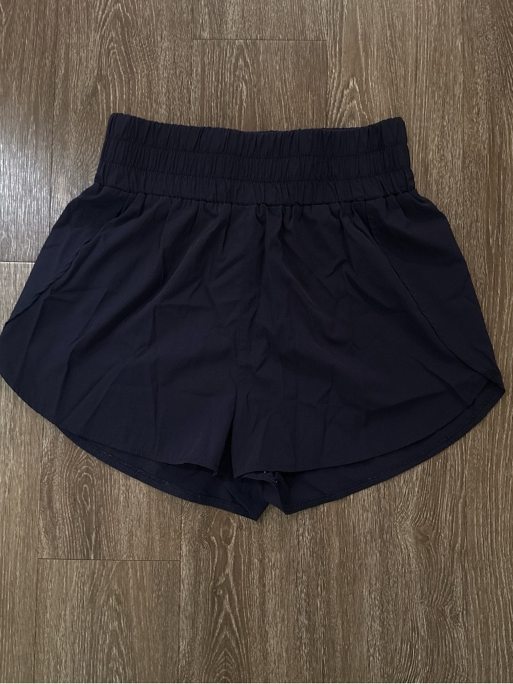 Women's Navy Elastic Drawstring Athletic Shorts